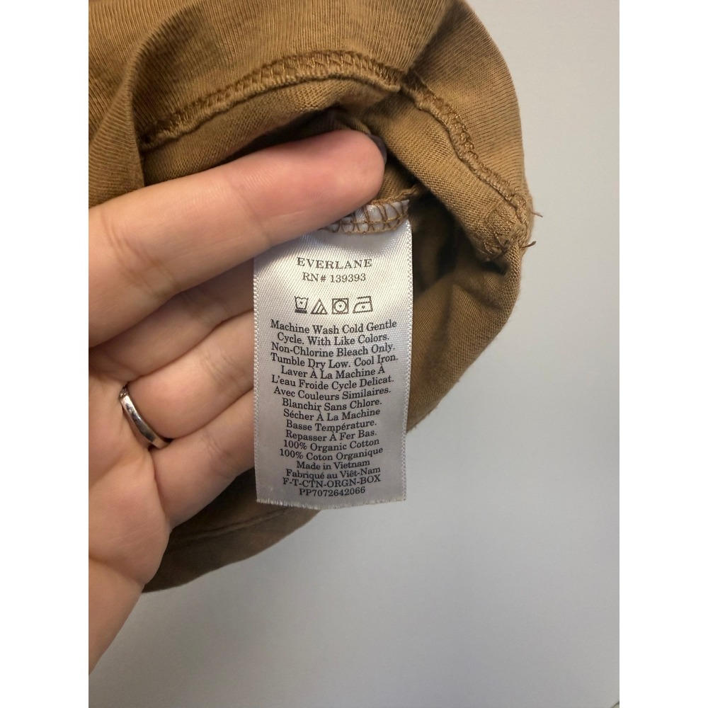 Everlane Organic Cotton Box-Cut Tee Brown Short Sleeve Crew Neck Shirt Small - Picture 3 of 5
